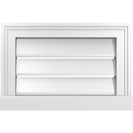 Ekena Millwork Vertical Surface Mount PVC Gable Vent: Functional, w/ 2"W x 2"P Brickmould Sill Frame, 18"W x 12"H GVPVE18X1203SF